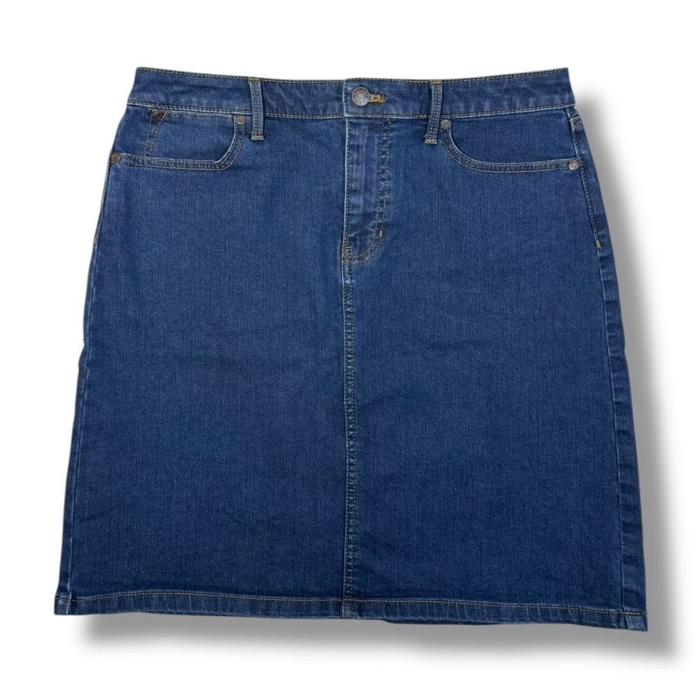 Talbots Women’s Classic Denim Skirt Dark Wash Size 8